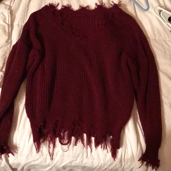 ROMWE Sweaters - Maroon sweater